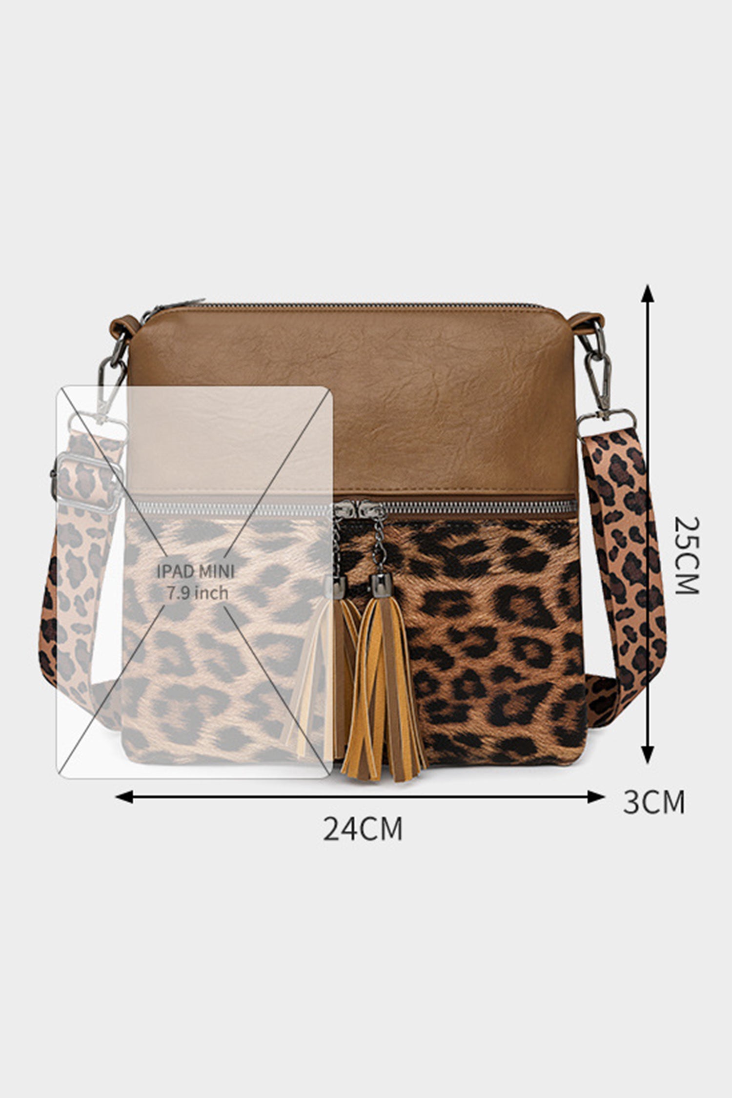 Leopard Contrast PU Leather Single Shoulder Mini Bag