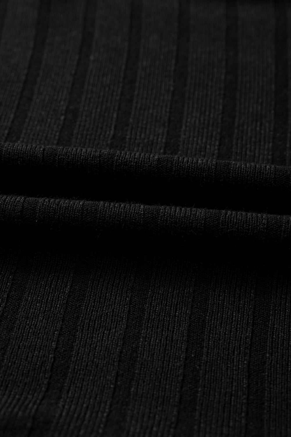 Black Frilled Neck Ribbed Knit Patchwork Long Sleeve Mini Dress Dear-Lover Dropshipping