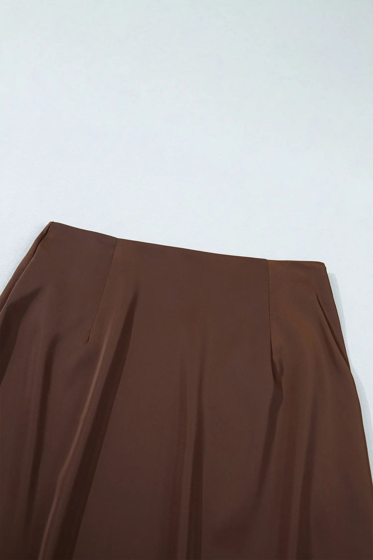Lace Patchwork Hem Long Casual Shift Skirt – Dark Brown