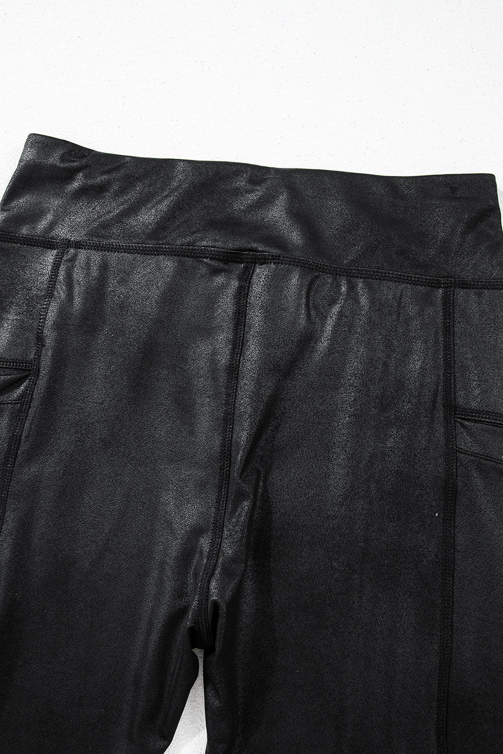 Black V Crossover High Waist Pocketed Leggings eAura