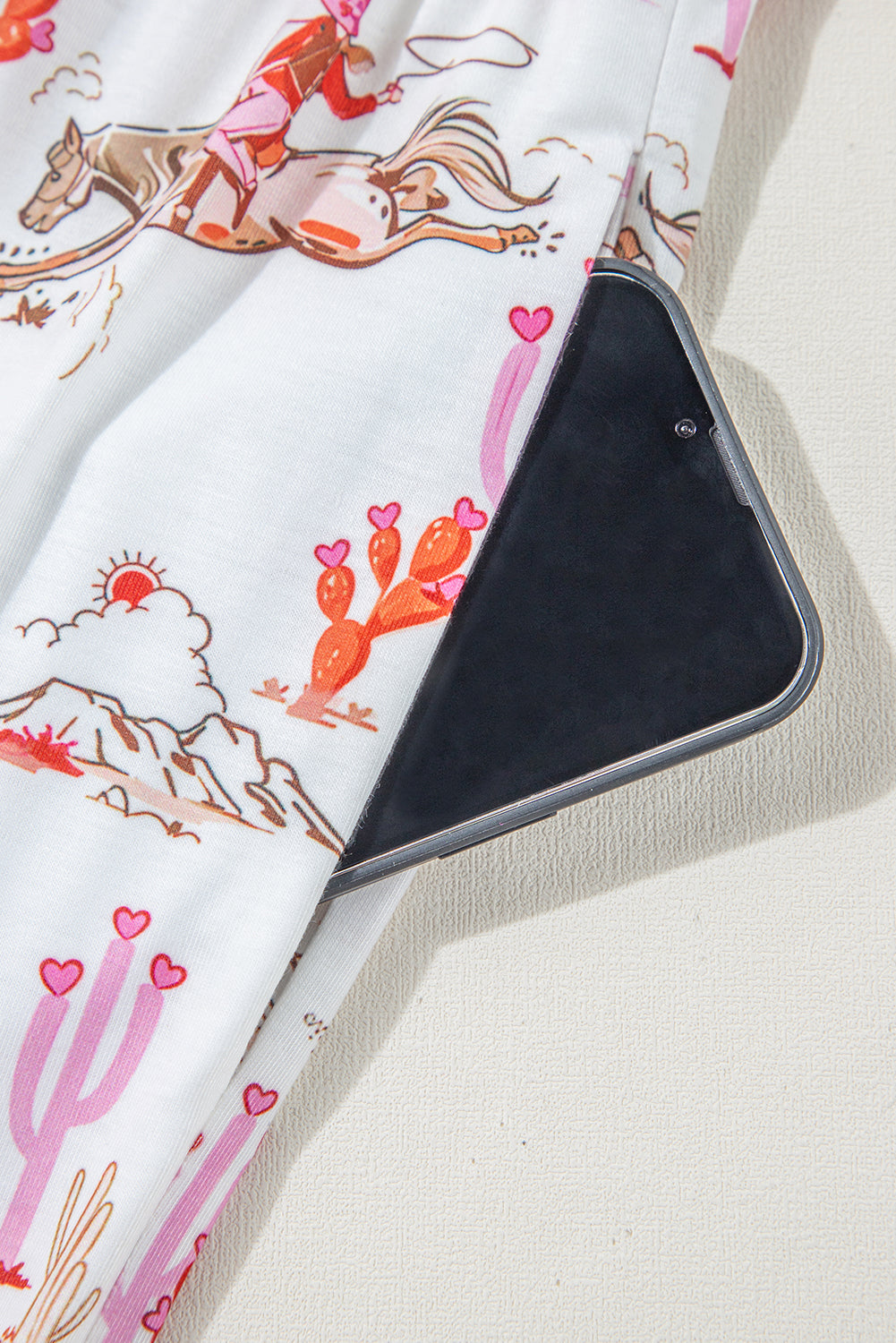 White Cowgirl Country Print Pyjamas Set eAura