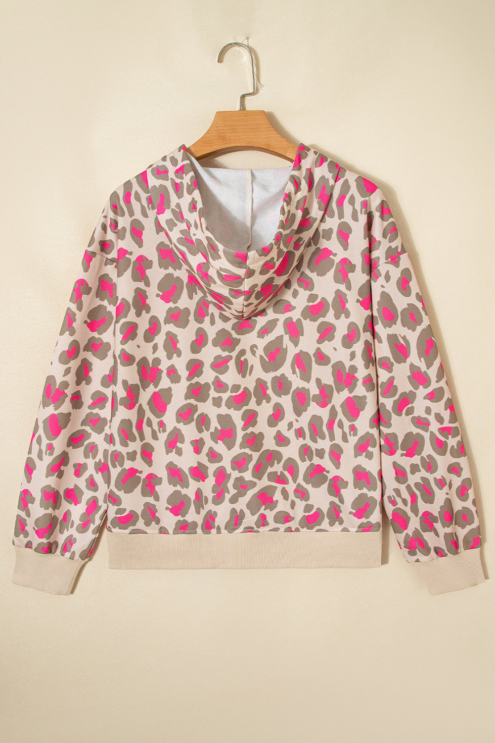 Leopard Print Zip-up Hooded Sweatshirt - eAura