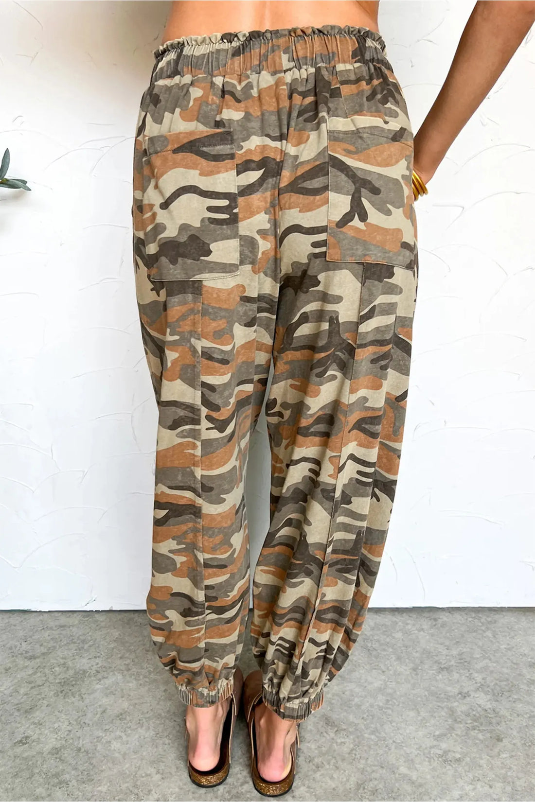 Camouflage Printed Drawstring Elastic Waist Jogger Pants