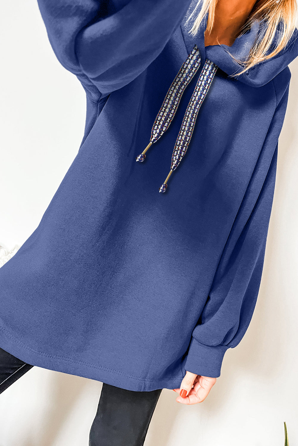 Fleece Lined Adjustable Longline Hoodie eAura