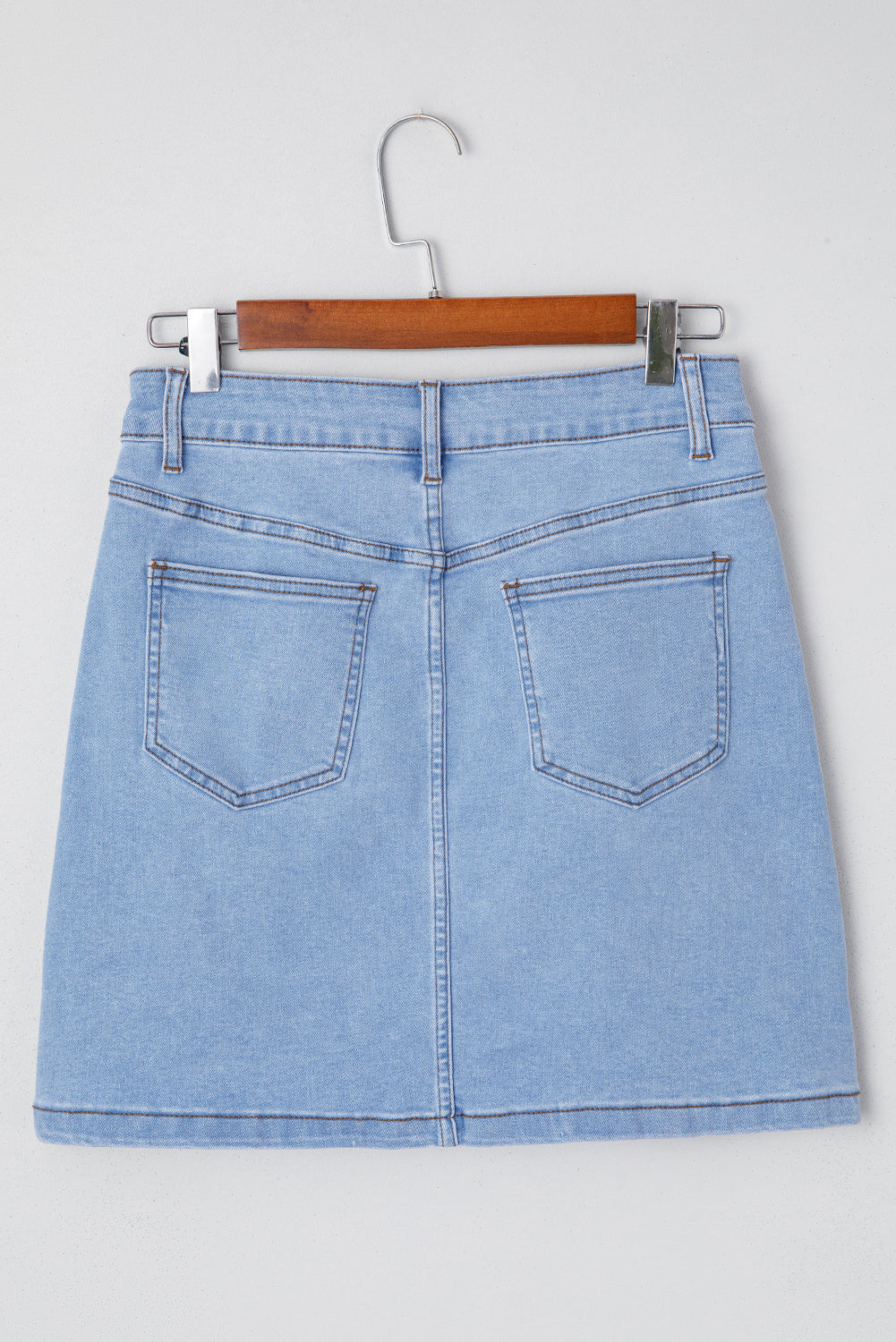 Blue Western Embroidered Denim Mini Skirt eAura