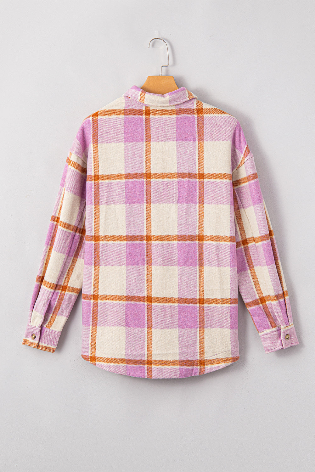 Purple Corduroy Pockets Brushed Checkered Shacket Beagle Boutique Fashion Outlet