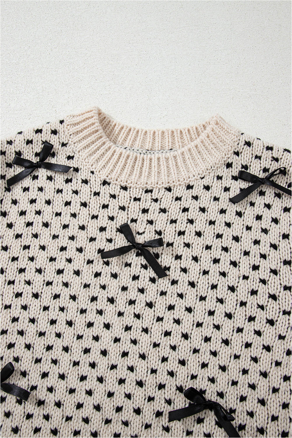 Bow Decor Ribbed Edge Sweater Dear-Lover Dropshipping