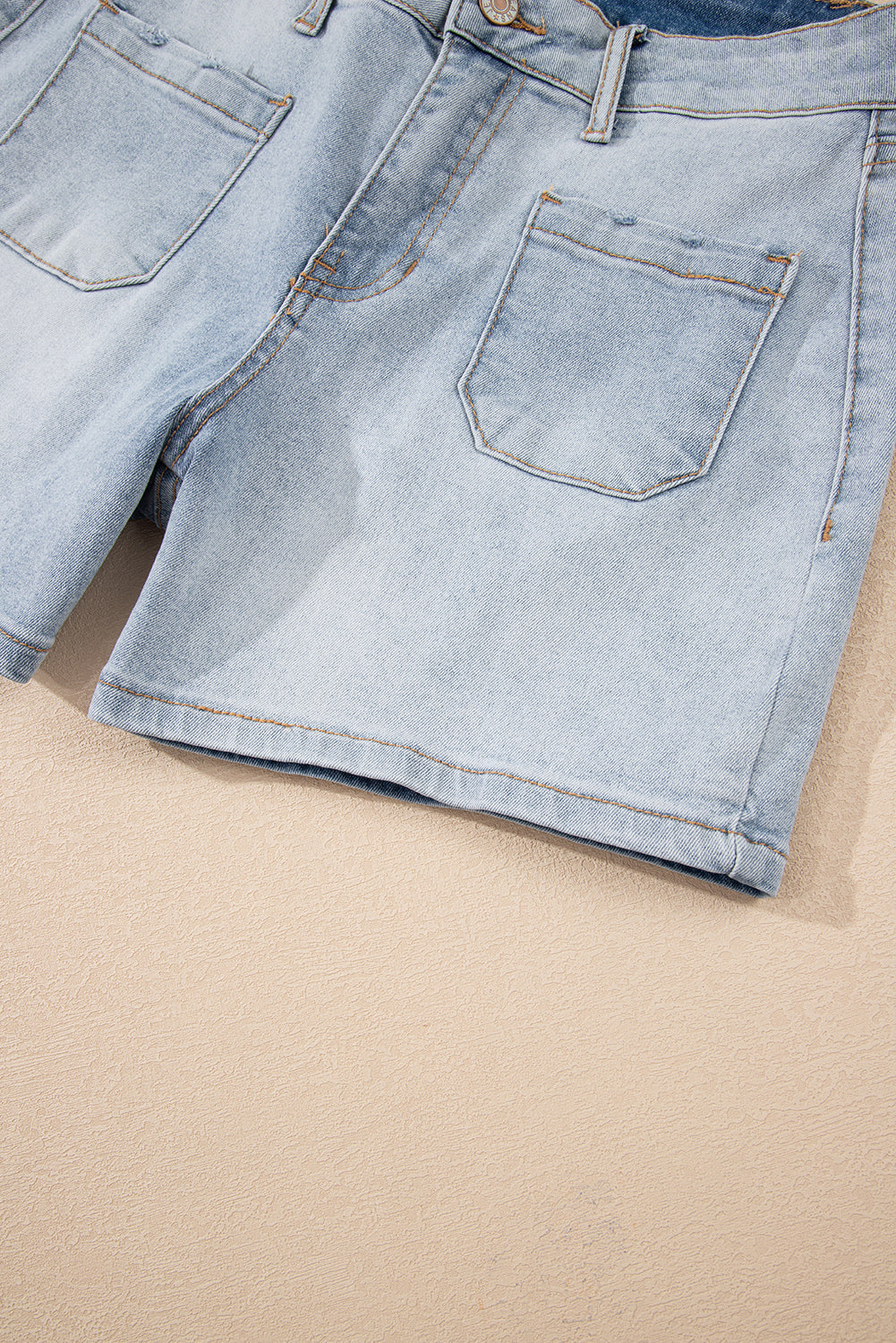Beau Blue Light Wash High Rise Denim Shorts BB Fashion Outlet