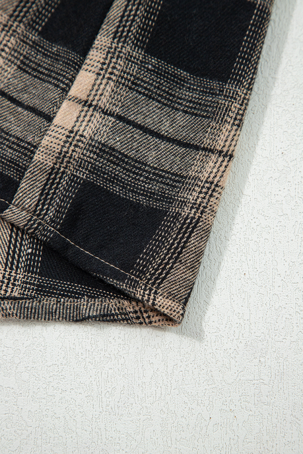 Multicolour Retro Plaid Double Flap Pocket Brushed Shacket - eAura