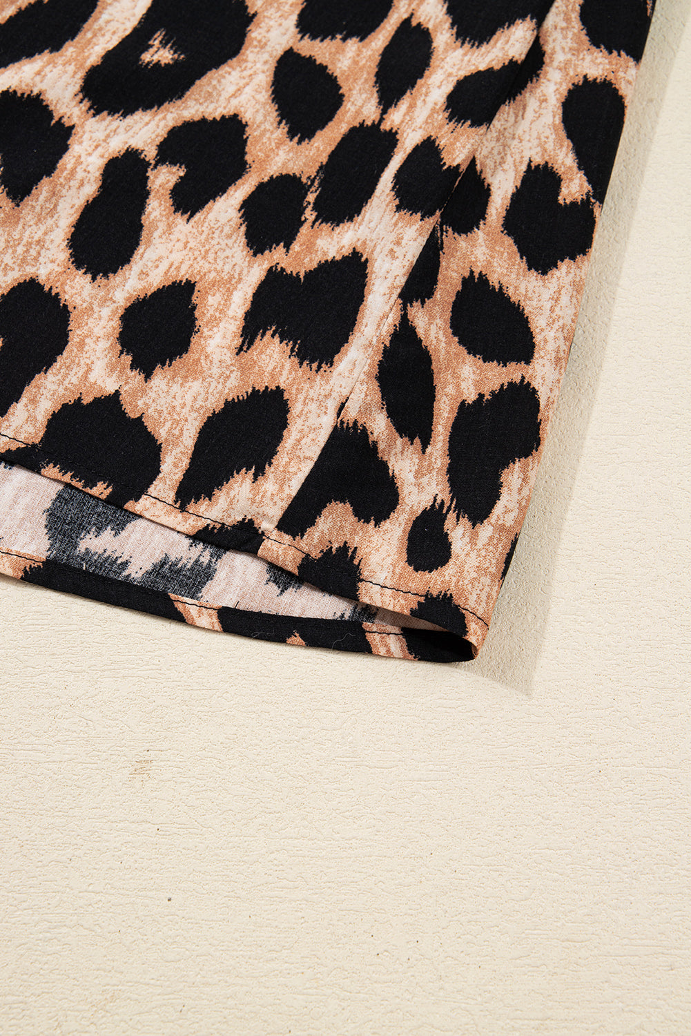 Leopard Print Smocked Detail Flowy Midi Dress - eAura