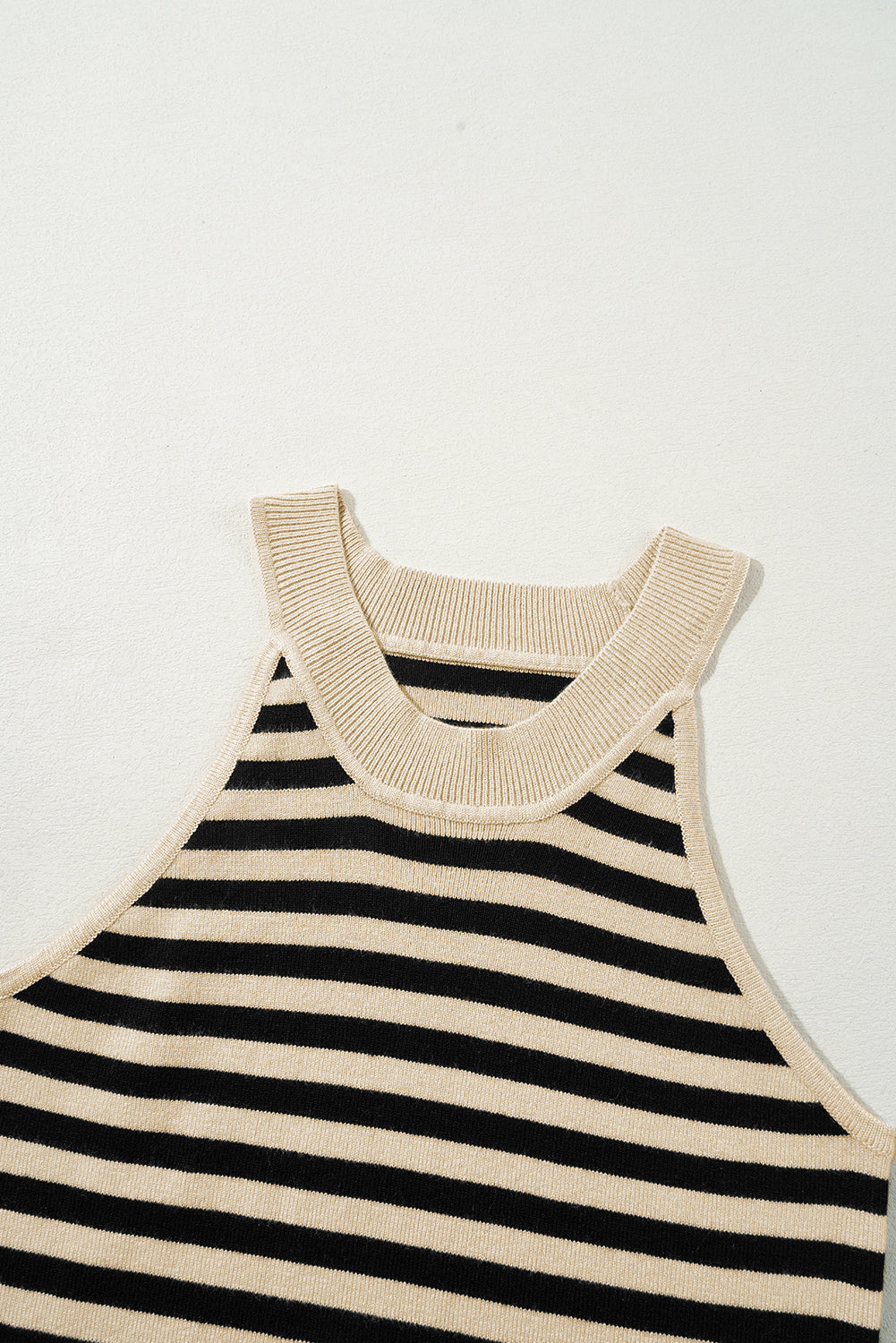 Black Stripe Crew Neck Slim Fit Sweater Vest eAura