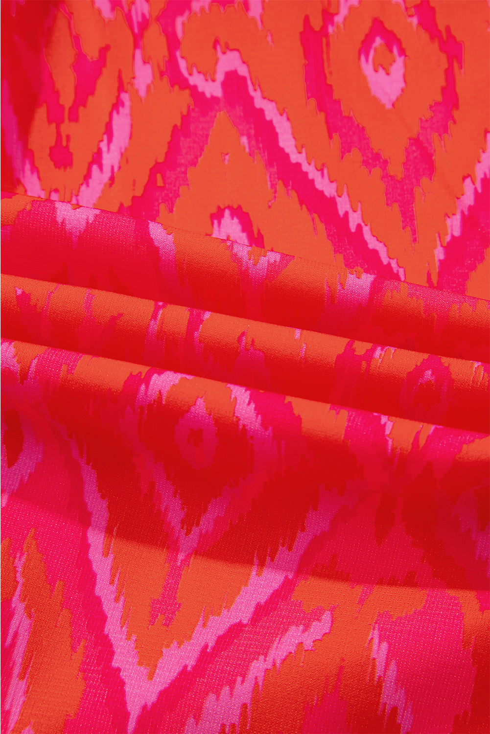 Pink Western Aztec Geometric Ruffled 3/4 Sleeve Shirt eAura