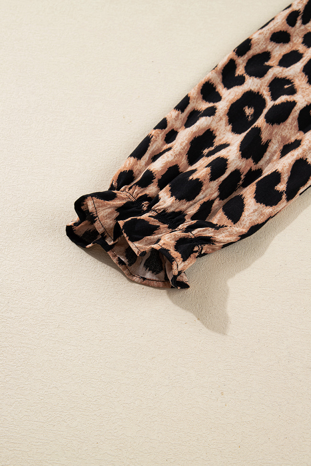 Leopard Print Smocked Detail Flowy Midi Dress - eAura