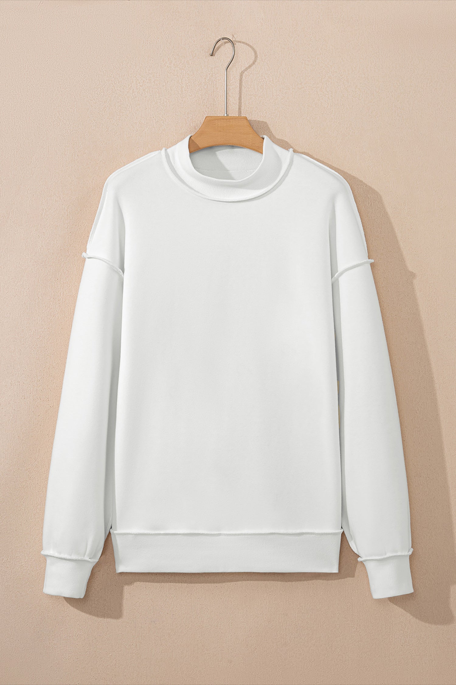 Carrot Oversize Drop Shoulder Reversible Mock Neck Sweatshirt – Orange