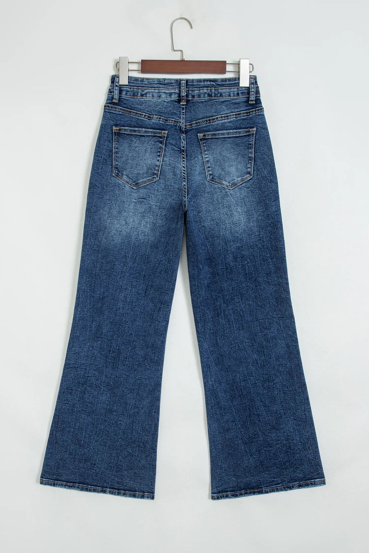 Acid Wash Pocket Detail Flare Jeans – Sail Blue