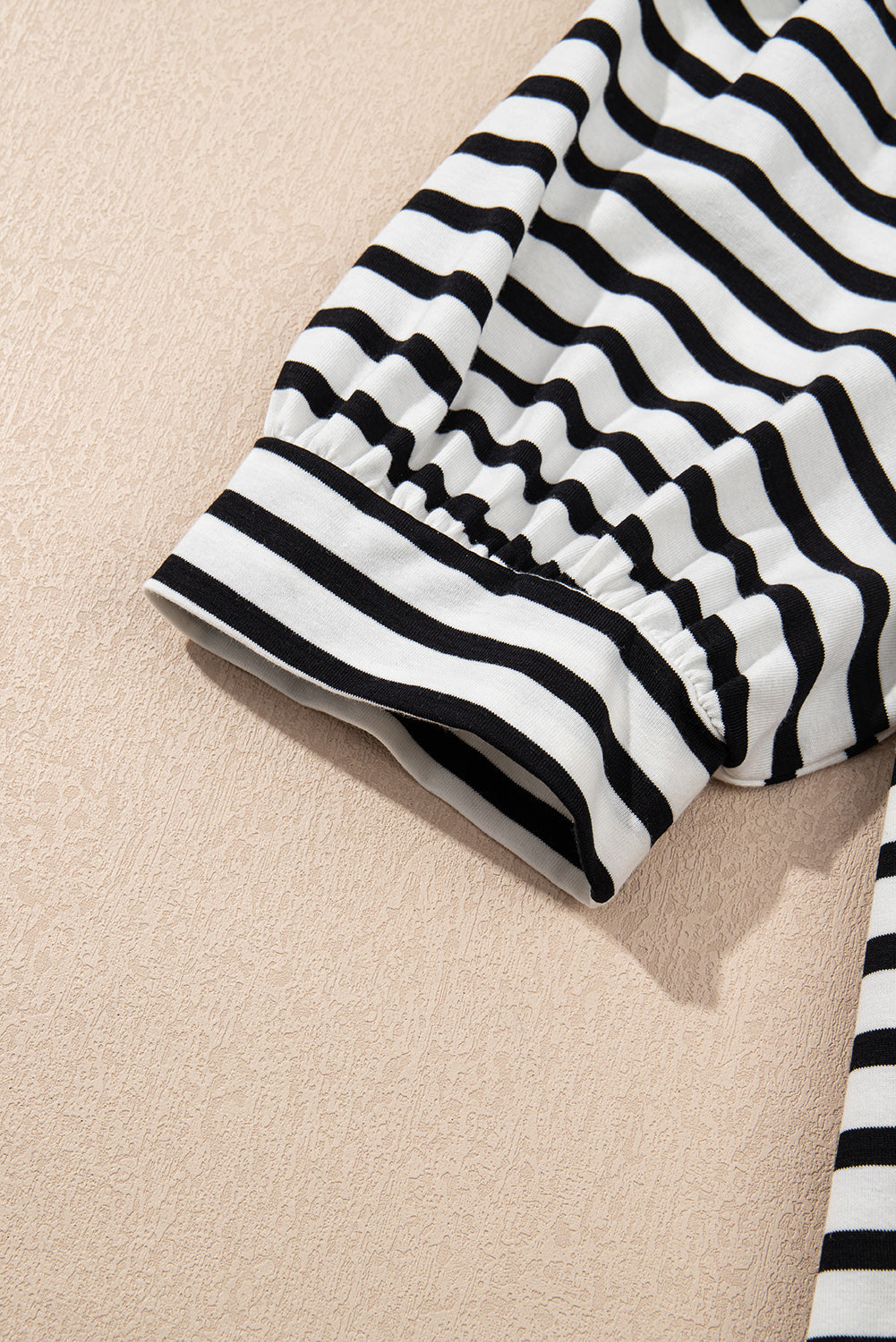 Black Stripe Contrast V Neck Collared T-Shirt Mini Dress with Pockets eAura
