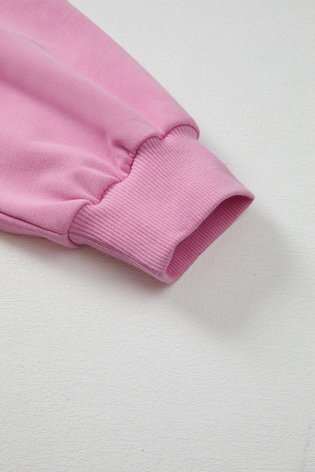 Pink Lace Patched Raglan Sleeve Loose Fit Sweatshirt