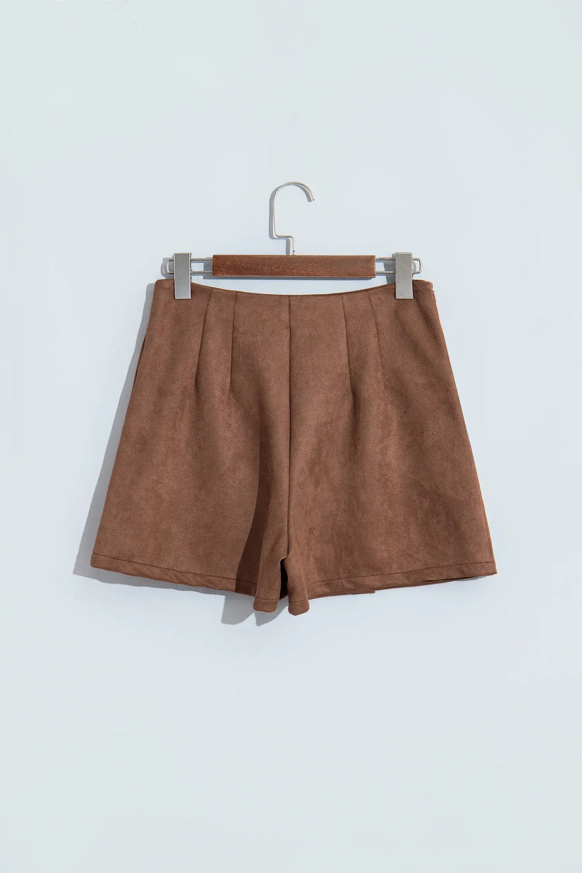 Mini skirt asymmetric wrap with button detail