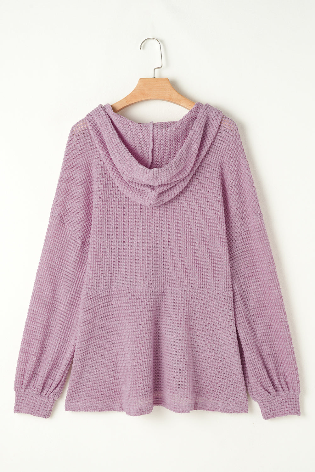 Plus Size Hooded Waffle Knit Top BB Fashion Outlet