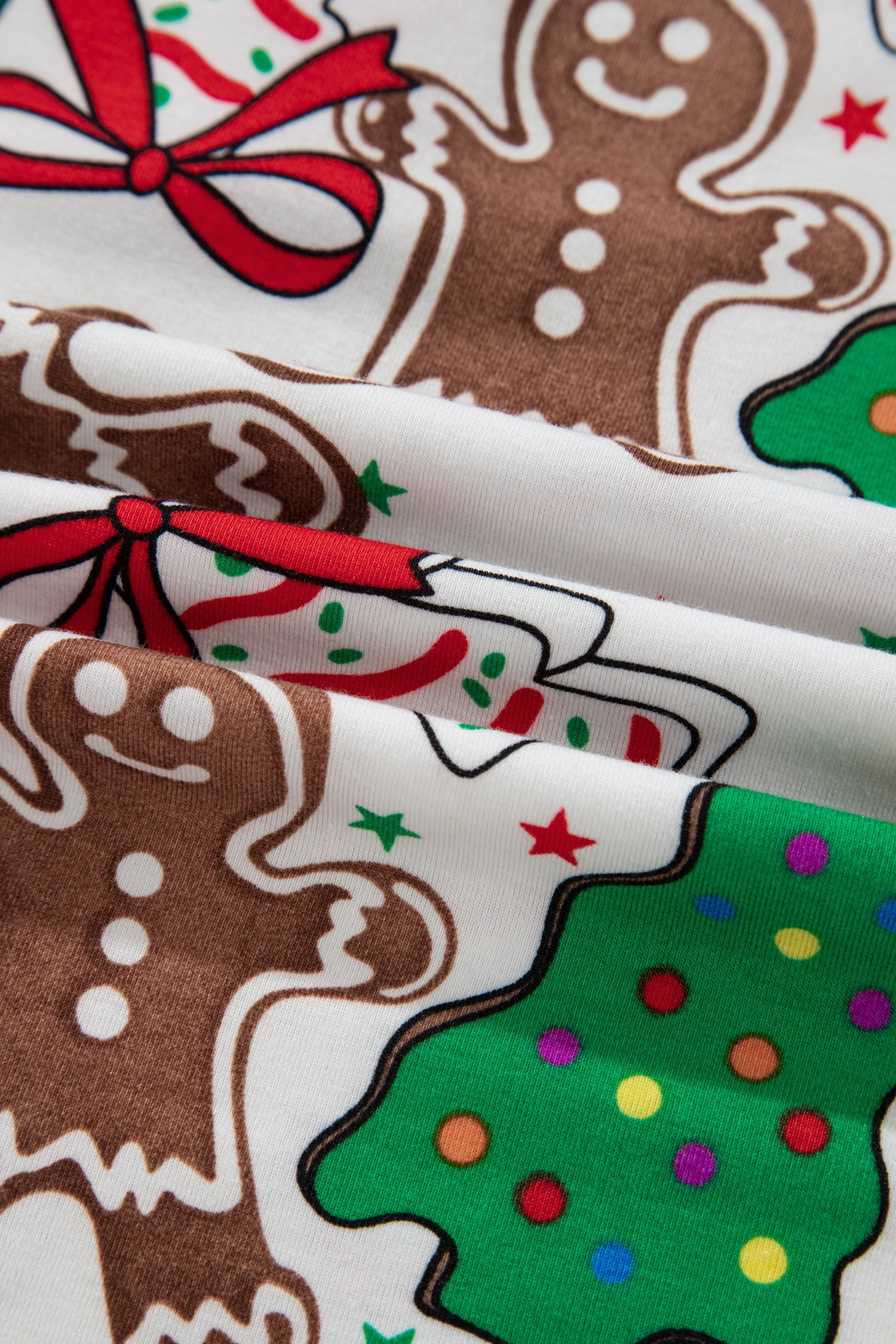 White Christmas Pattern Button V-Neck Pyjamas - eAura