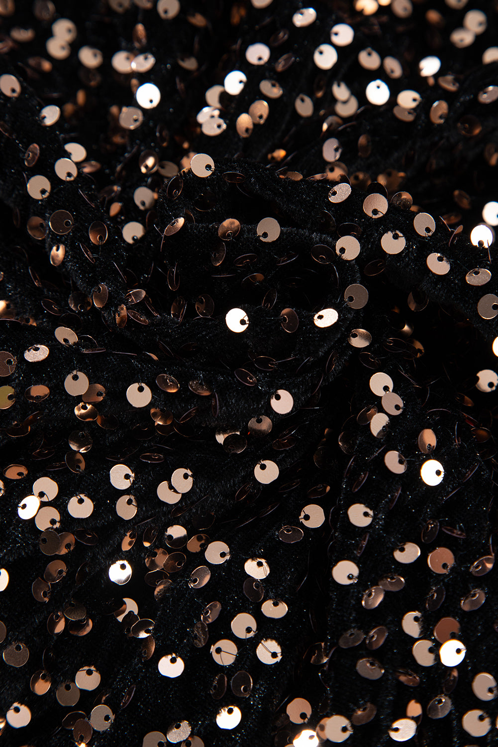 Black Deep V-Back Sequin Puff Sleeve Bodysuit - eAura