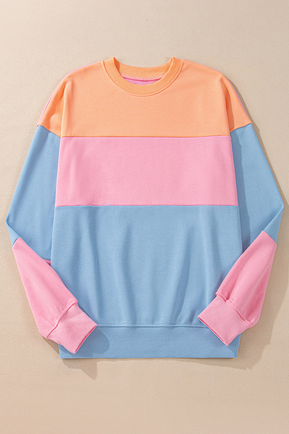 Colourblock Patchwork Drop Shoulder Sweatshirt