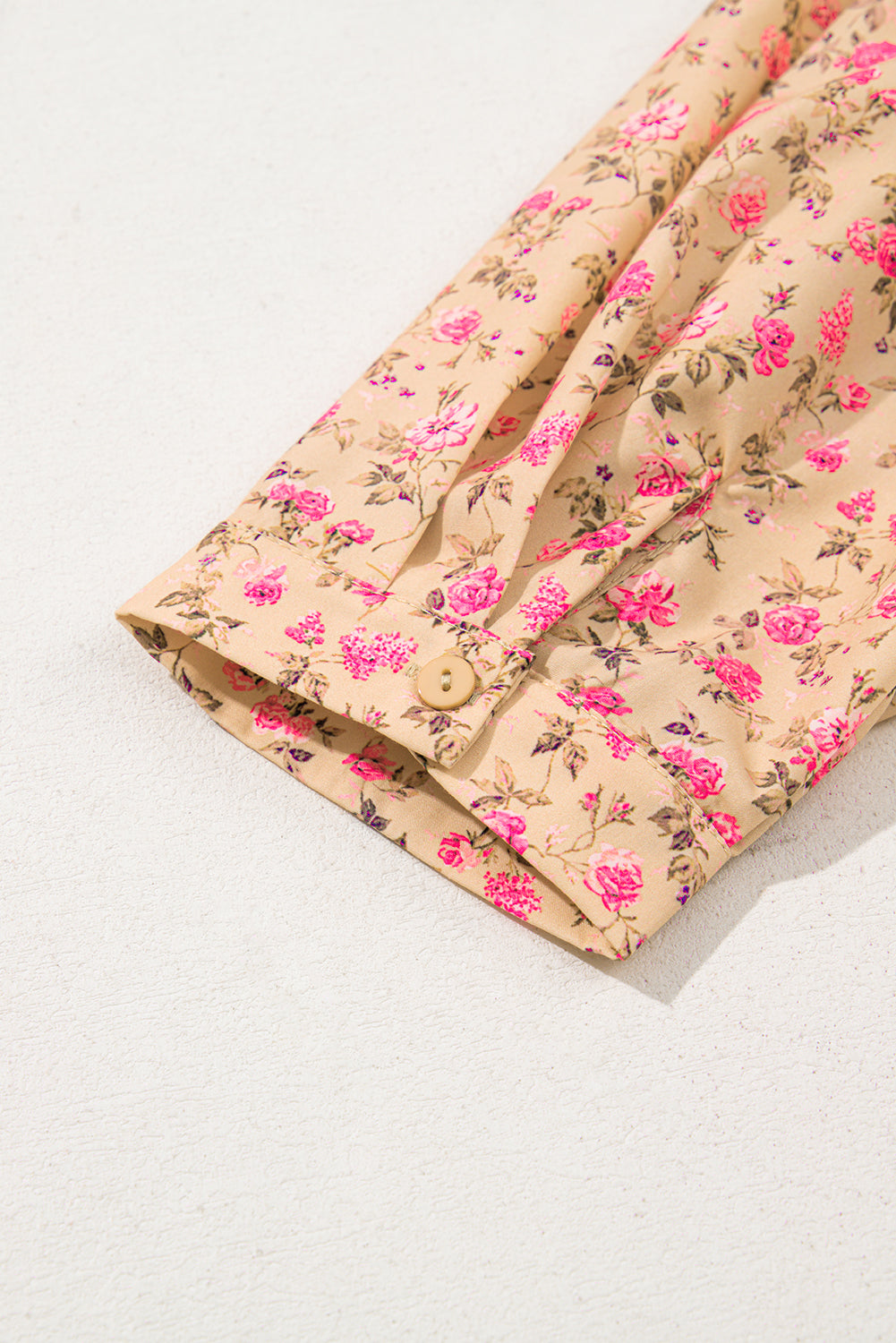 Floral Print Bow Pintuck Bust Half Puff Sleeve Blouse eAura