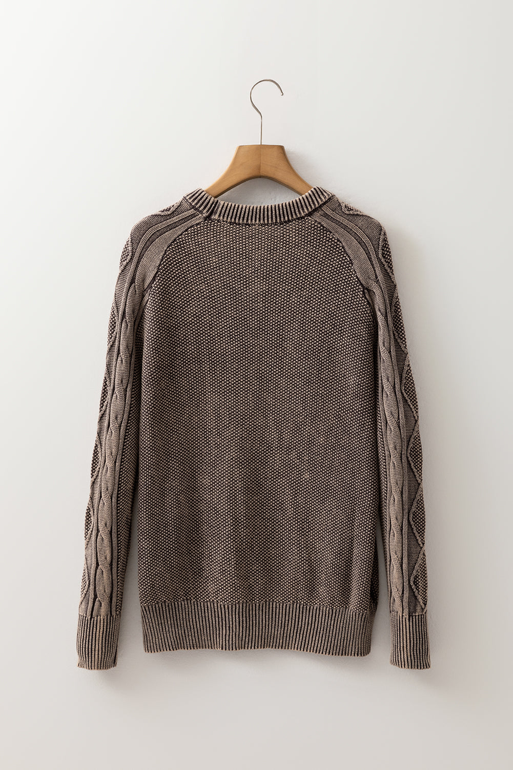 Contrast Cable Knit Sleeve Casual Sweater Dear-Lover Dropshipping