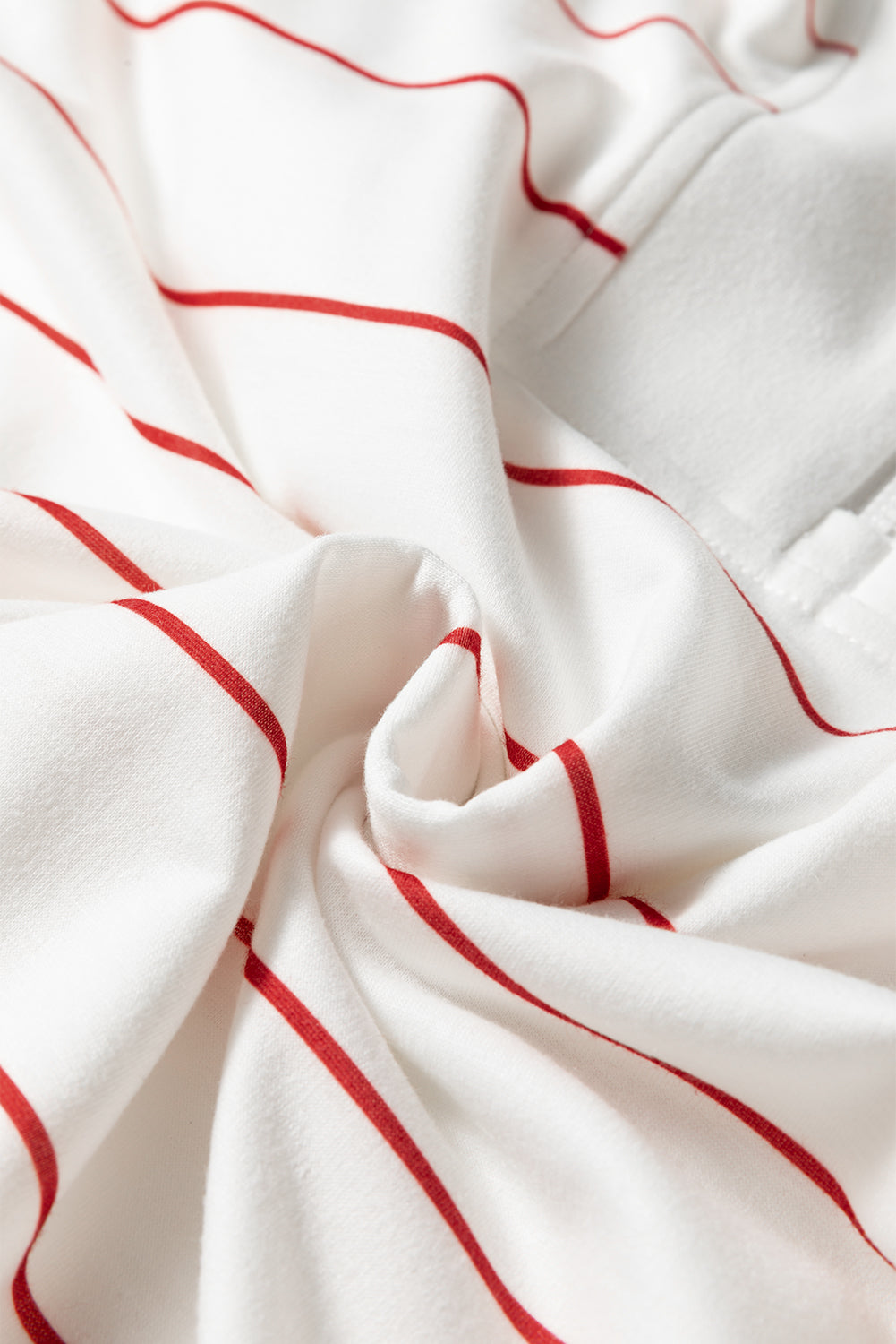 Zip V-Neck Stripe Print Drop Shoulder Long Sleeve Top - eAura