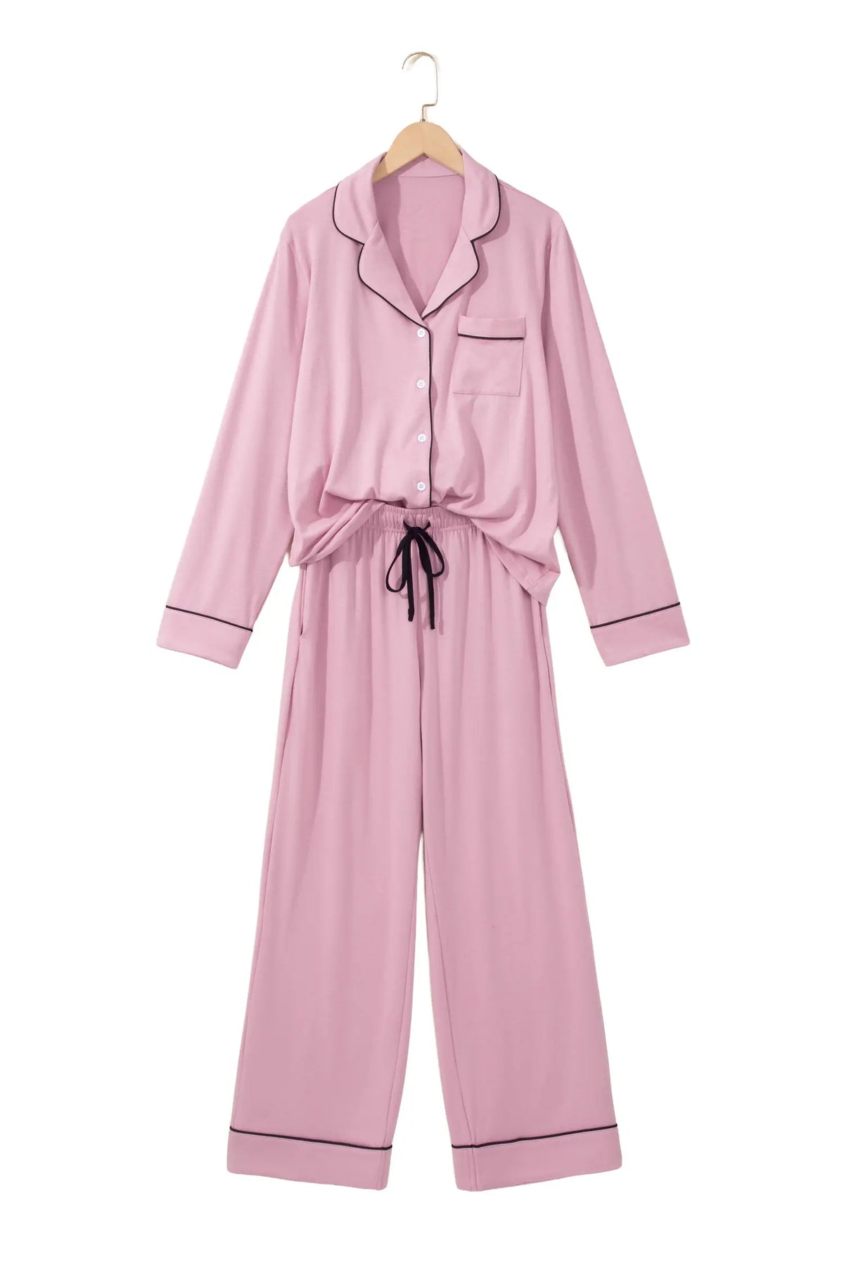 Long Sleeve Colourblock Patchwork Two Piece Home Wear Lounge Set – Delicacy