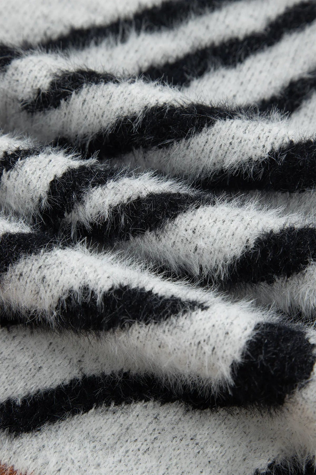 Western Leopard Zebra Print Long Sleeve Round Neck Sweater – Coffee