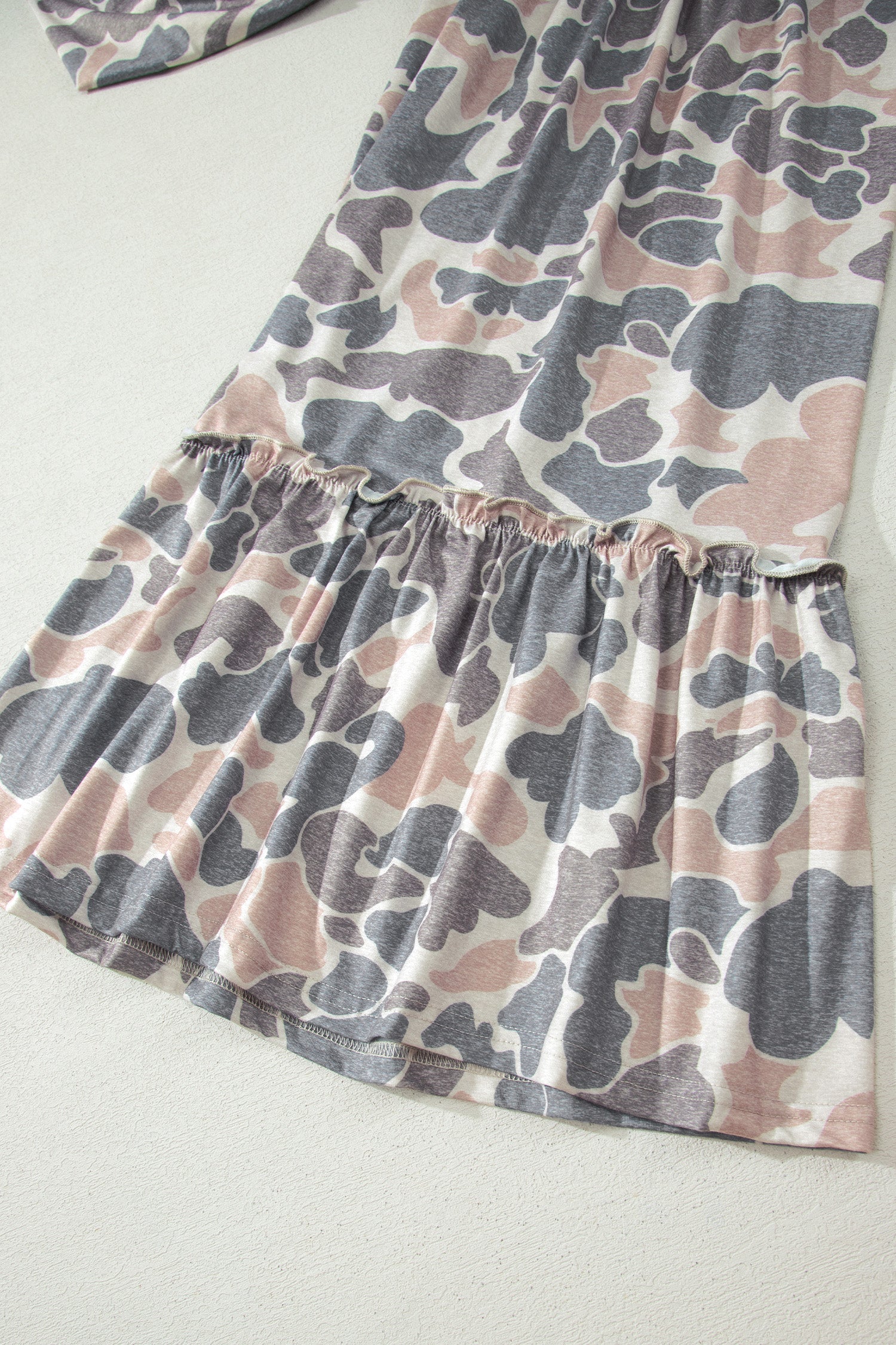 Camo Print Wide Leg Casual Pants