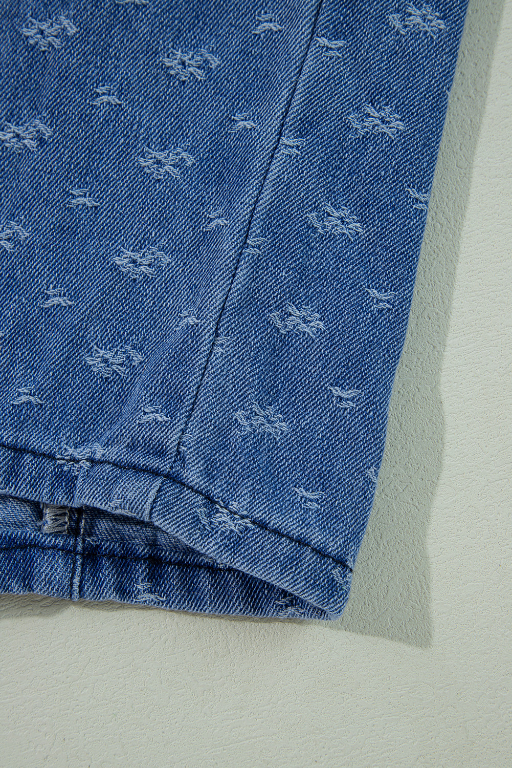 Ashleigh Blue Textured Open Back Loose Fit Denim Dress Beagle Boutique Fashion Outlet