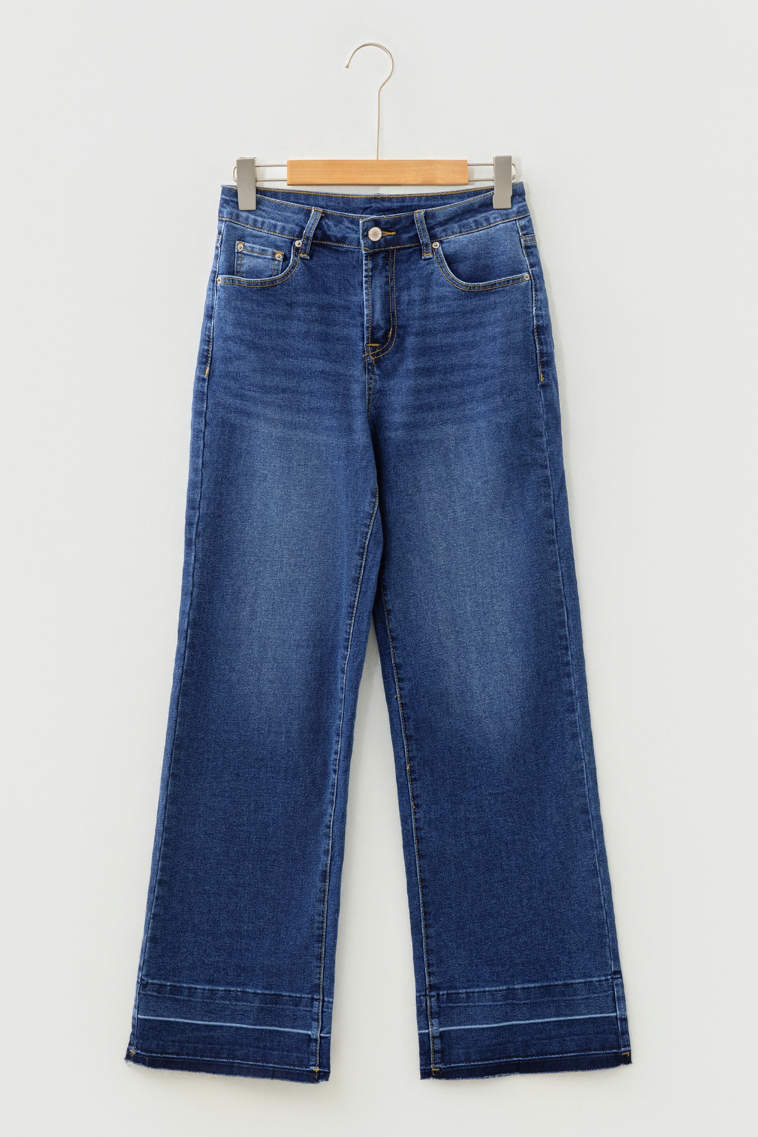 Raw Hem Straight High Rise Loose Jeans