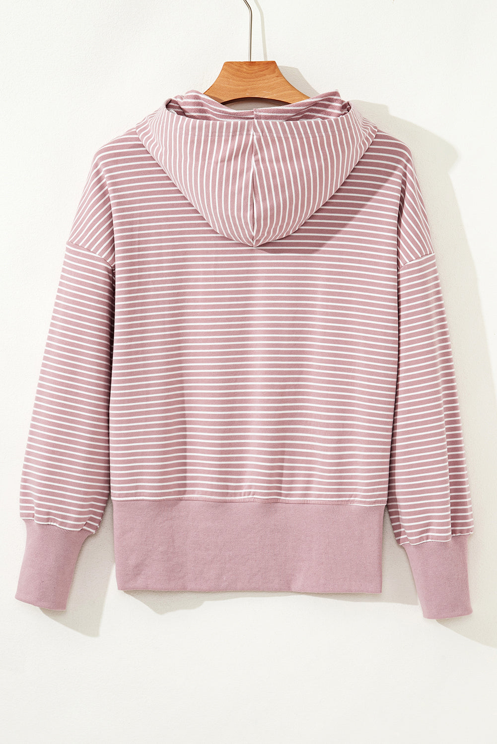 Stripe Thumbhole Side Slits Drop Shoulder Loose Fit Hoodie Dear-Lover Dropshipping