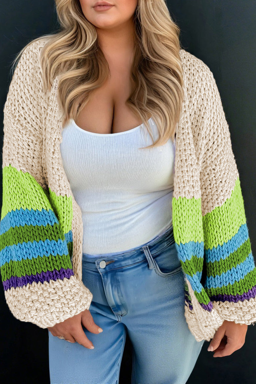 Crochet Open Front Plus Size Cardigan eAura