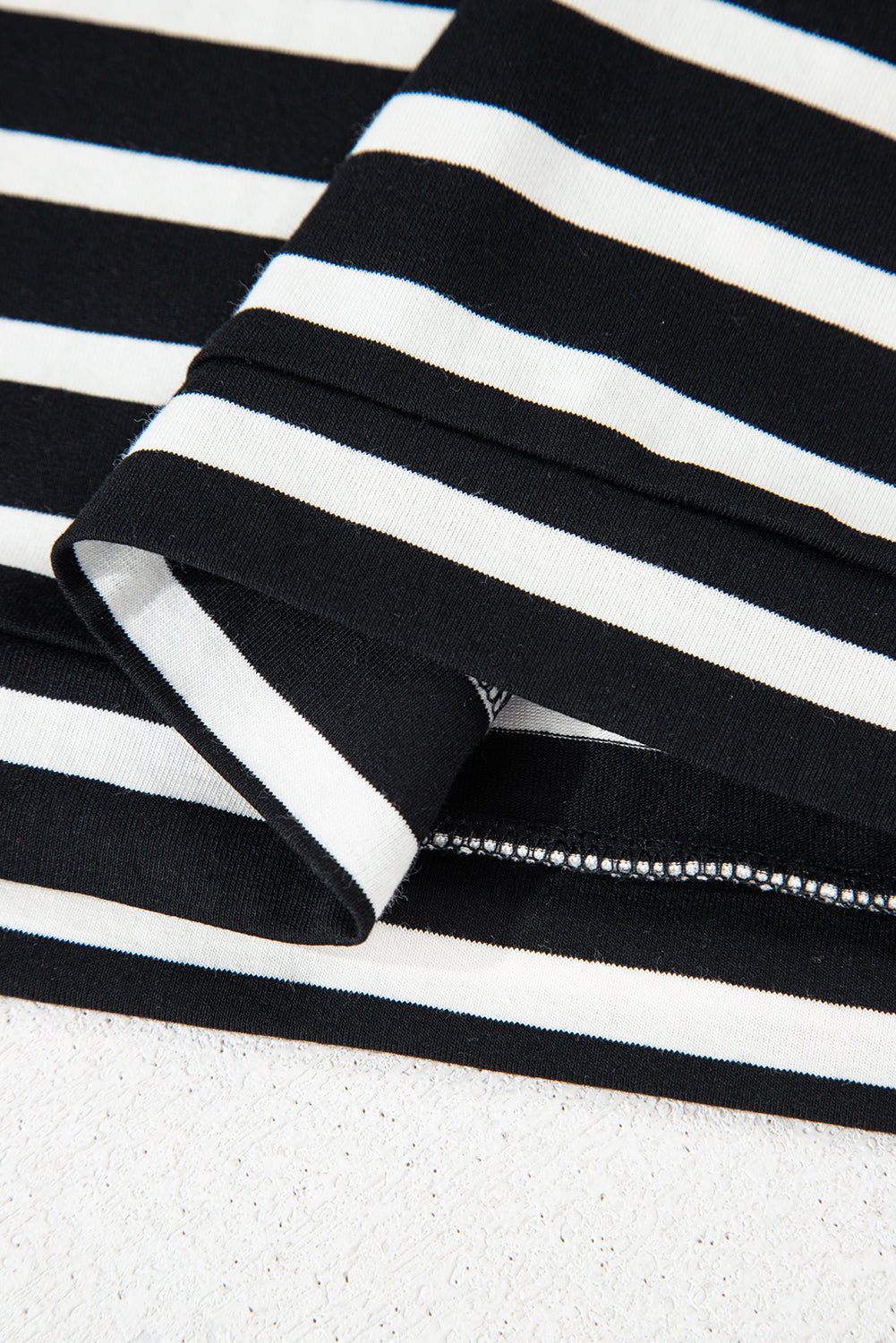 Black White Striped Short Sleeve Top and Shorts Set eAura