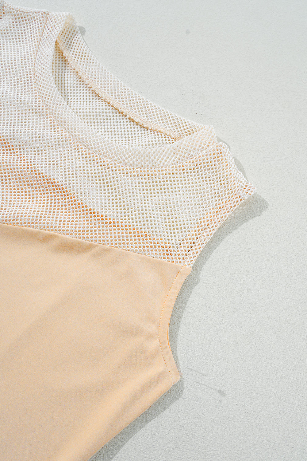 Mesh Patchwork Crew Neck Sleeveless Top eAura