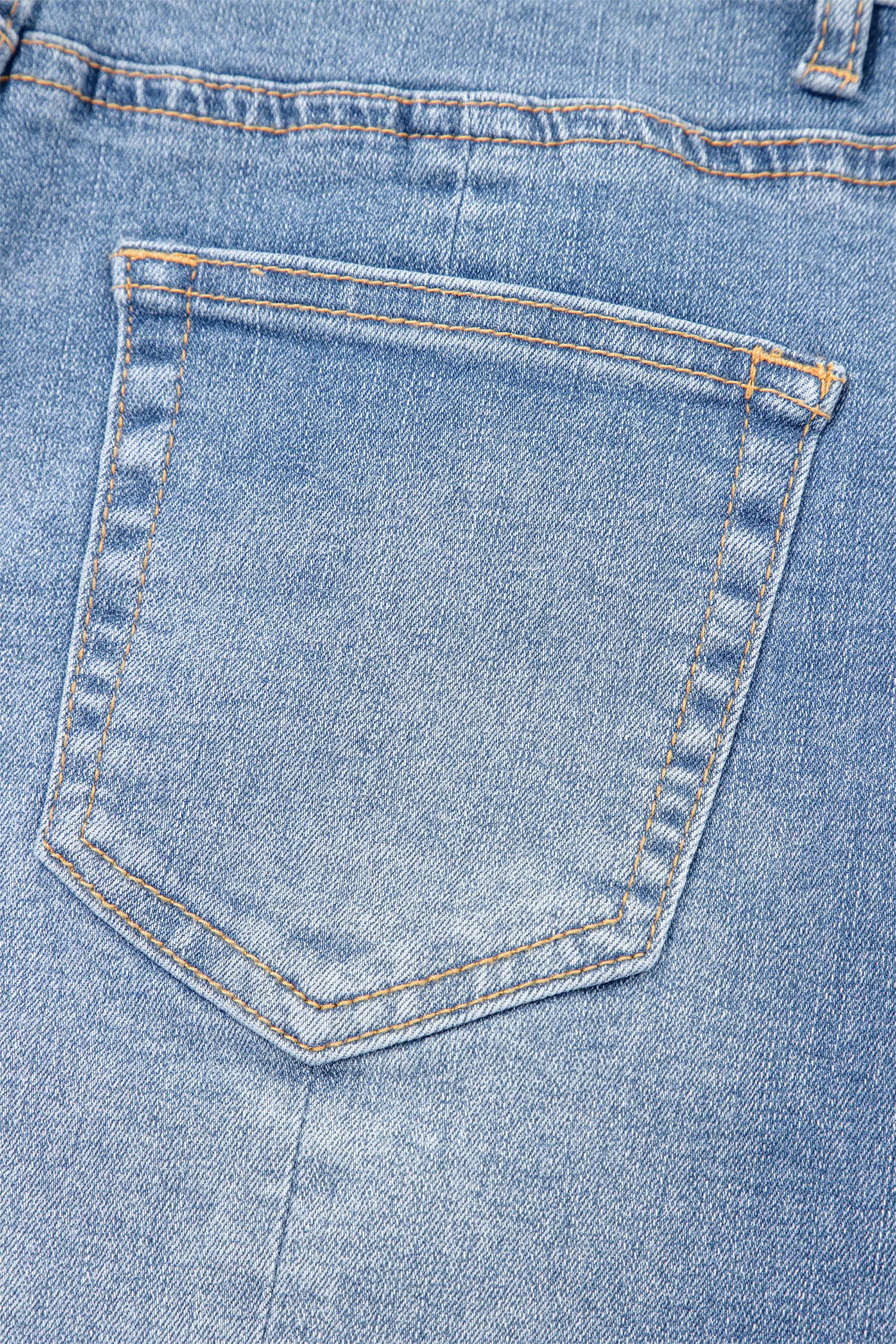 Acid Wash Raw Hem Denim Shorts – High Waist
