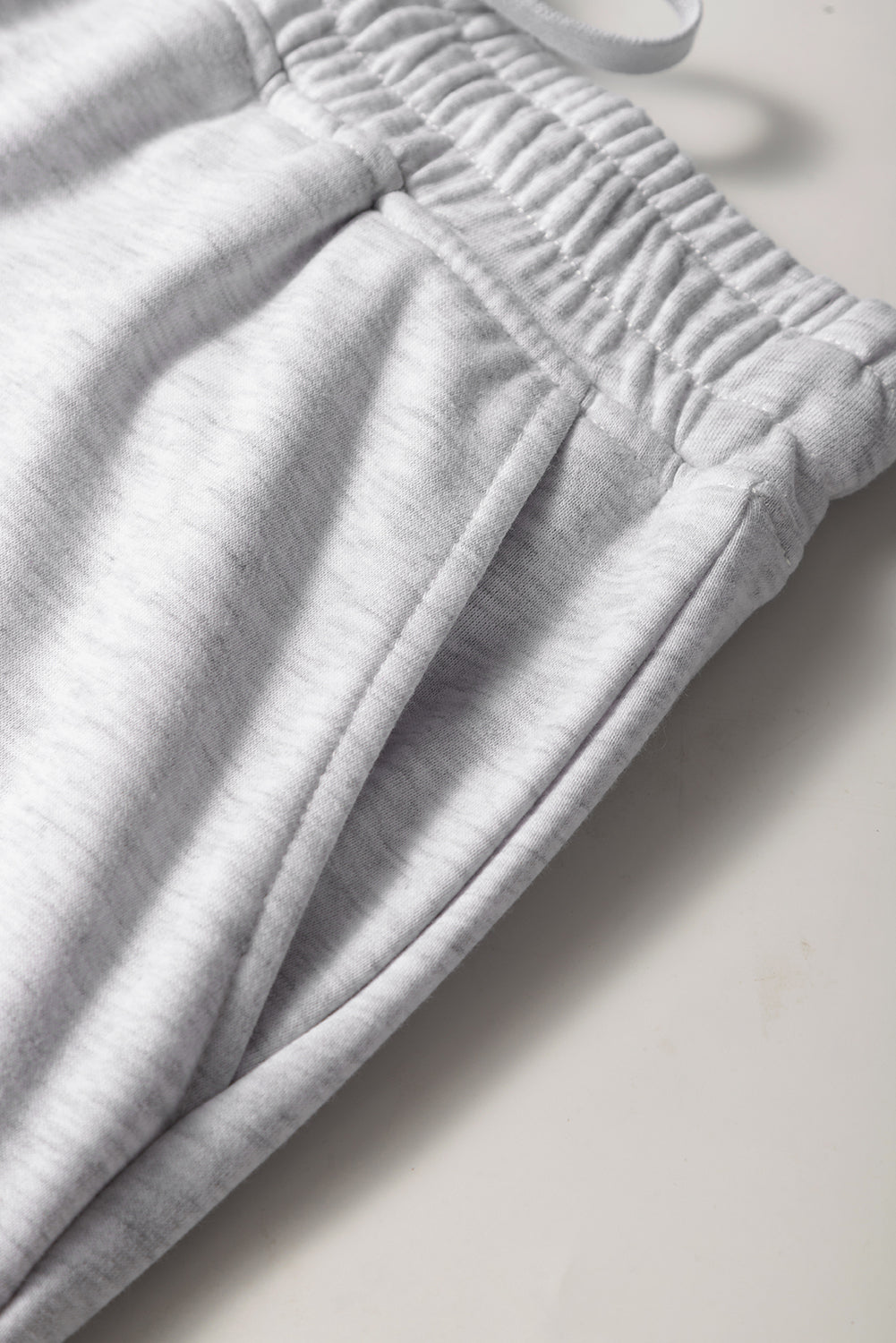 Light Grey French Terry Drawstring Mini Skort with Pockets eAura