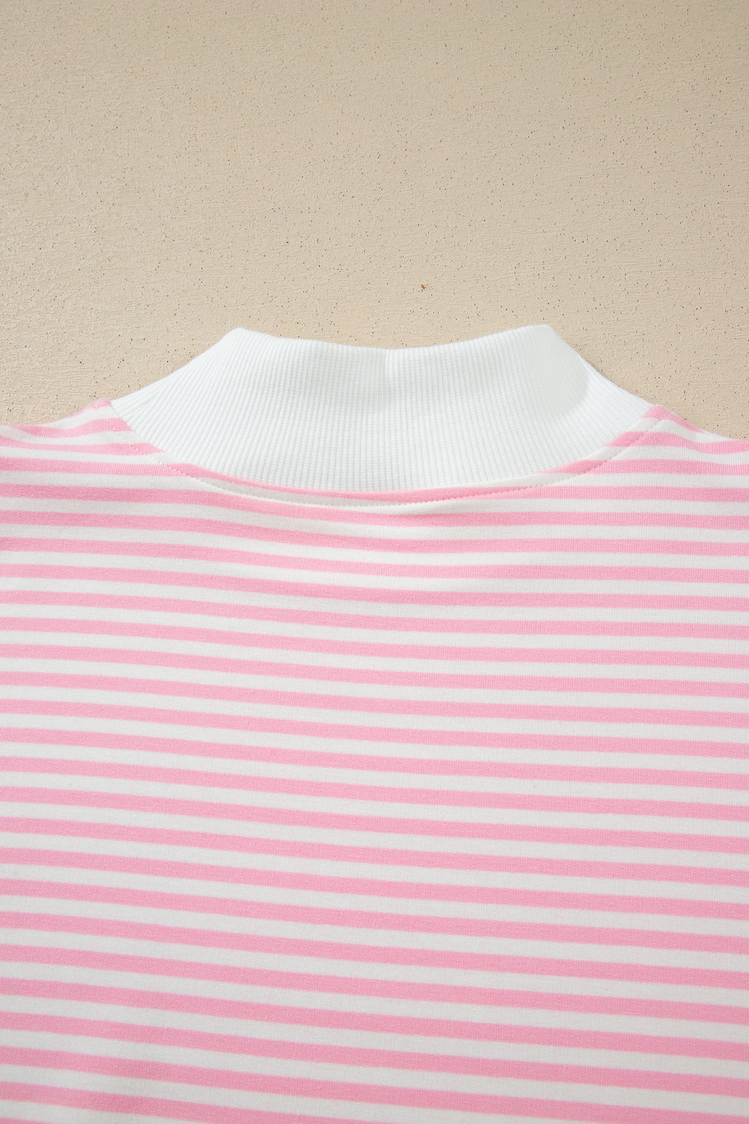 Stripe Oversize Mock Neck Sweatshirt and Shorts Set
