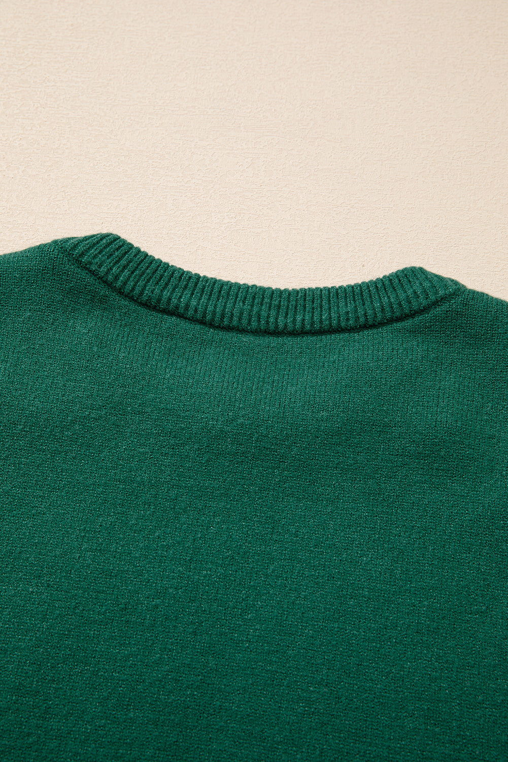 Evergreen Pearled Drop Shoulder Round Neck Sweater eAura