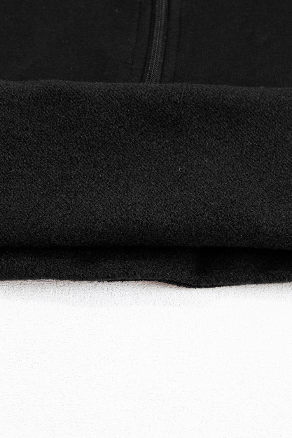 Brown Fleece Lined Zip Up Stand Collar Thumbhole Sleeve Sweatshirt eAura