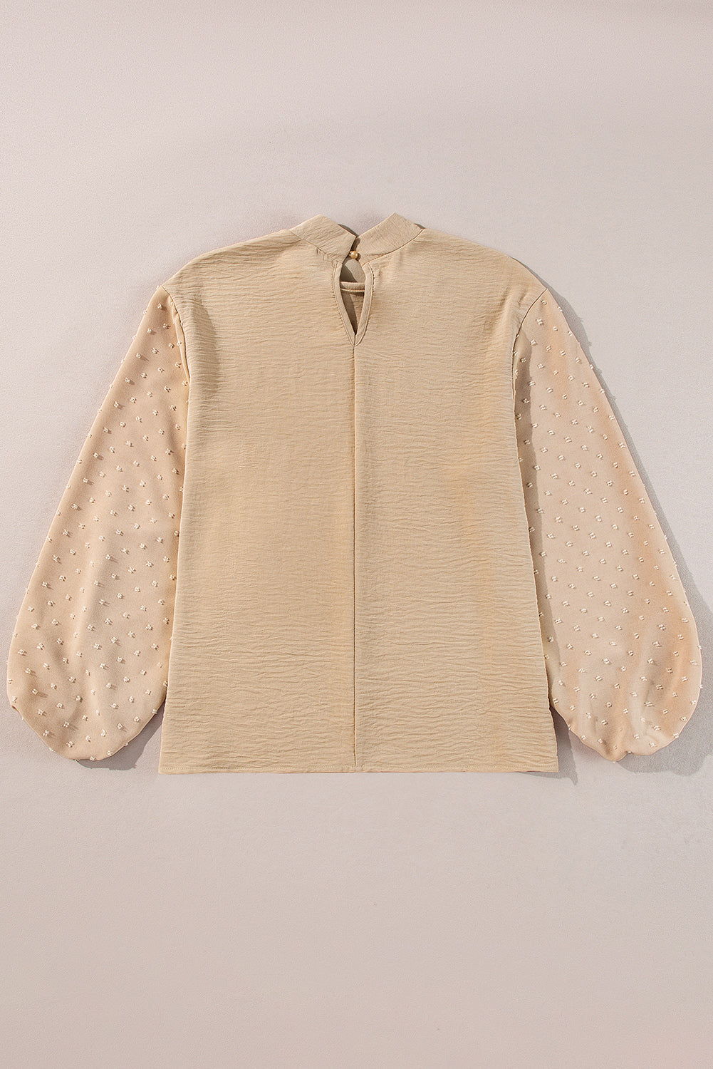 Parchment Swiss Dot Balloon Sleeve Loose Blouse eAura