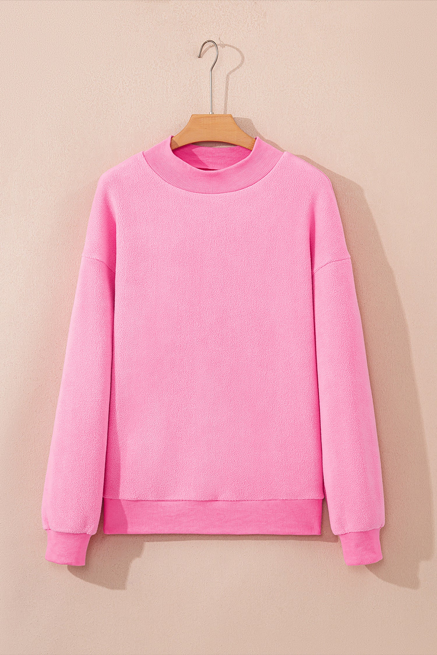 Carrot Oversize Drop Shoulder Reversible Mock Neck Sweatshirt – Orange