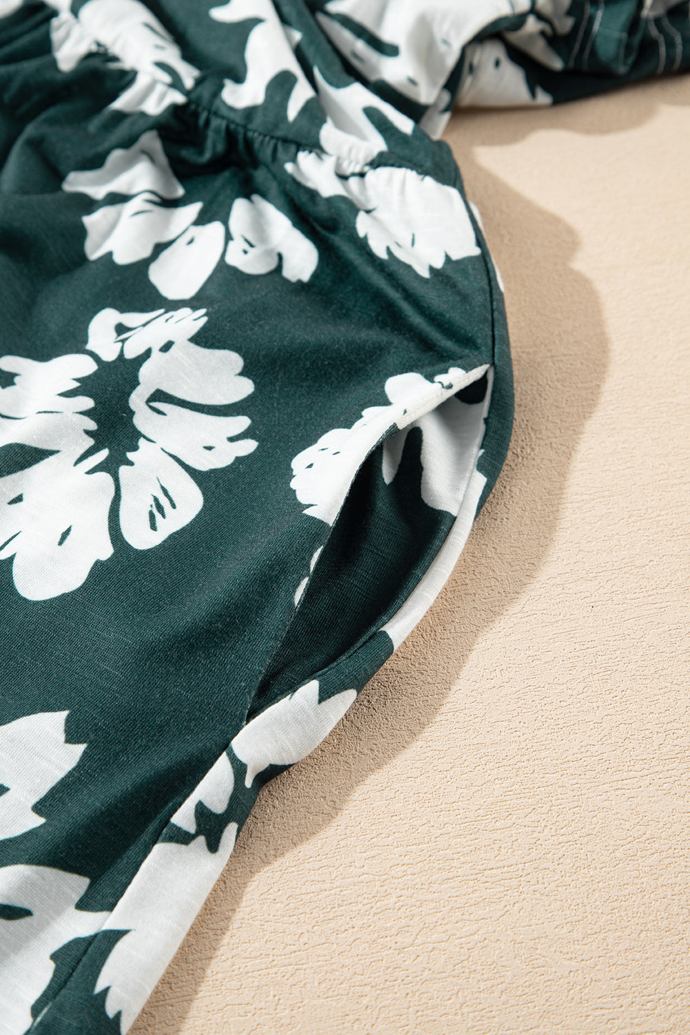 Floral Print Ruffle Sleeve Empire Waist Mini Dress eAura