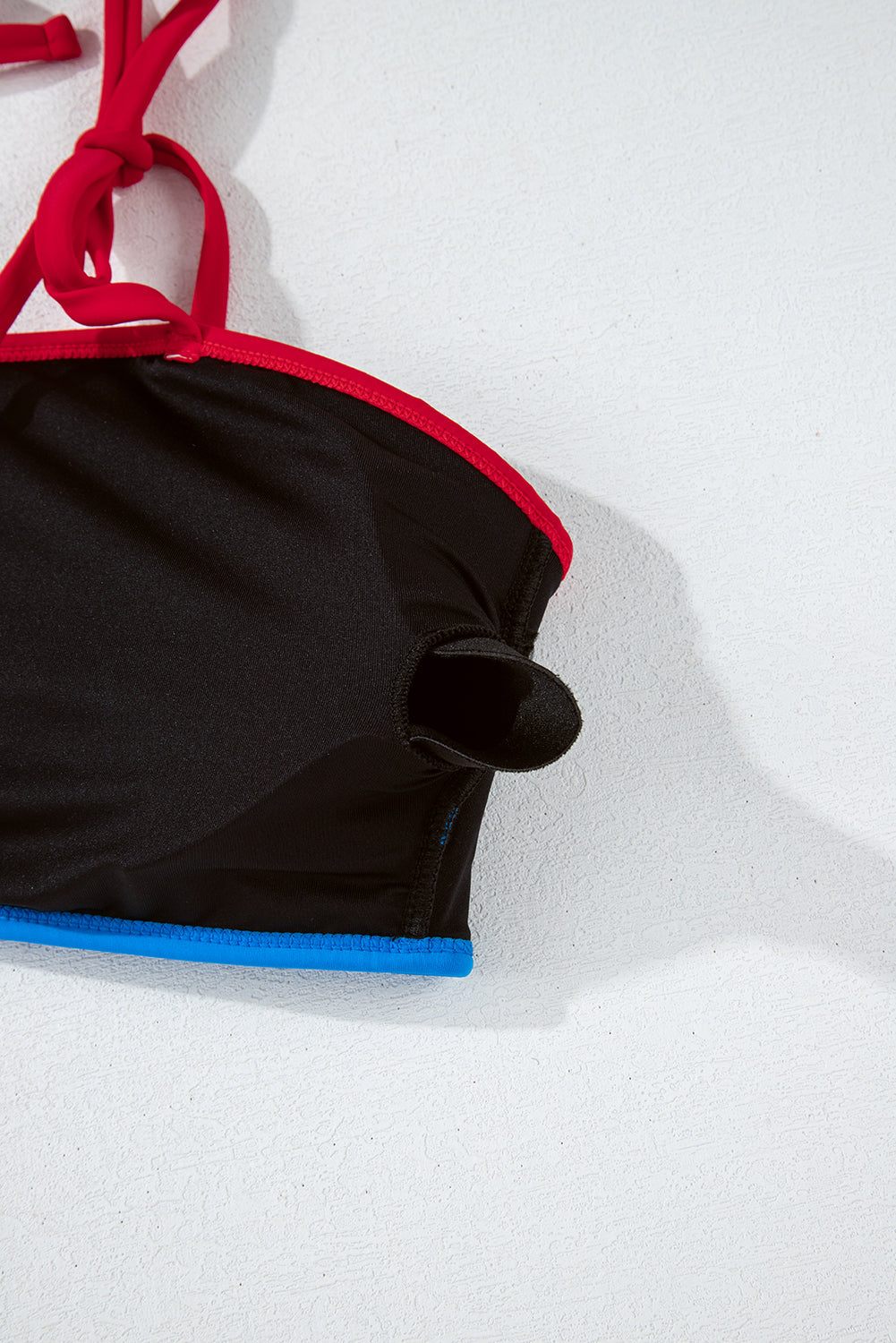 Black Triple Colour Trimmed High Waist Bikini Set eAura