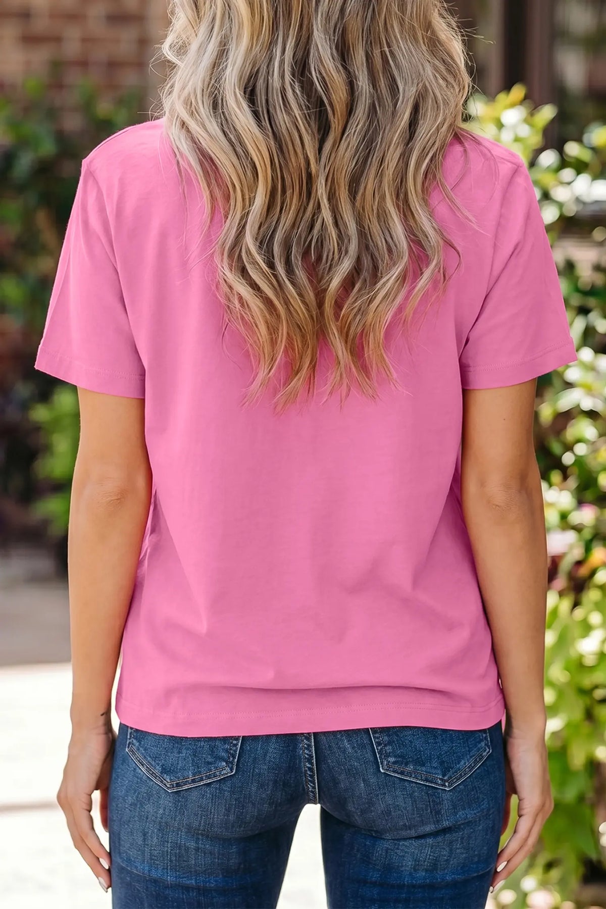 Solid Colour High Neck Oversize Tee – Wisteria