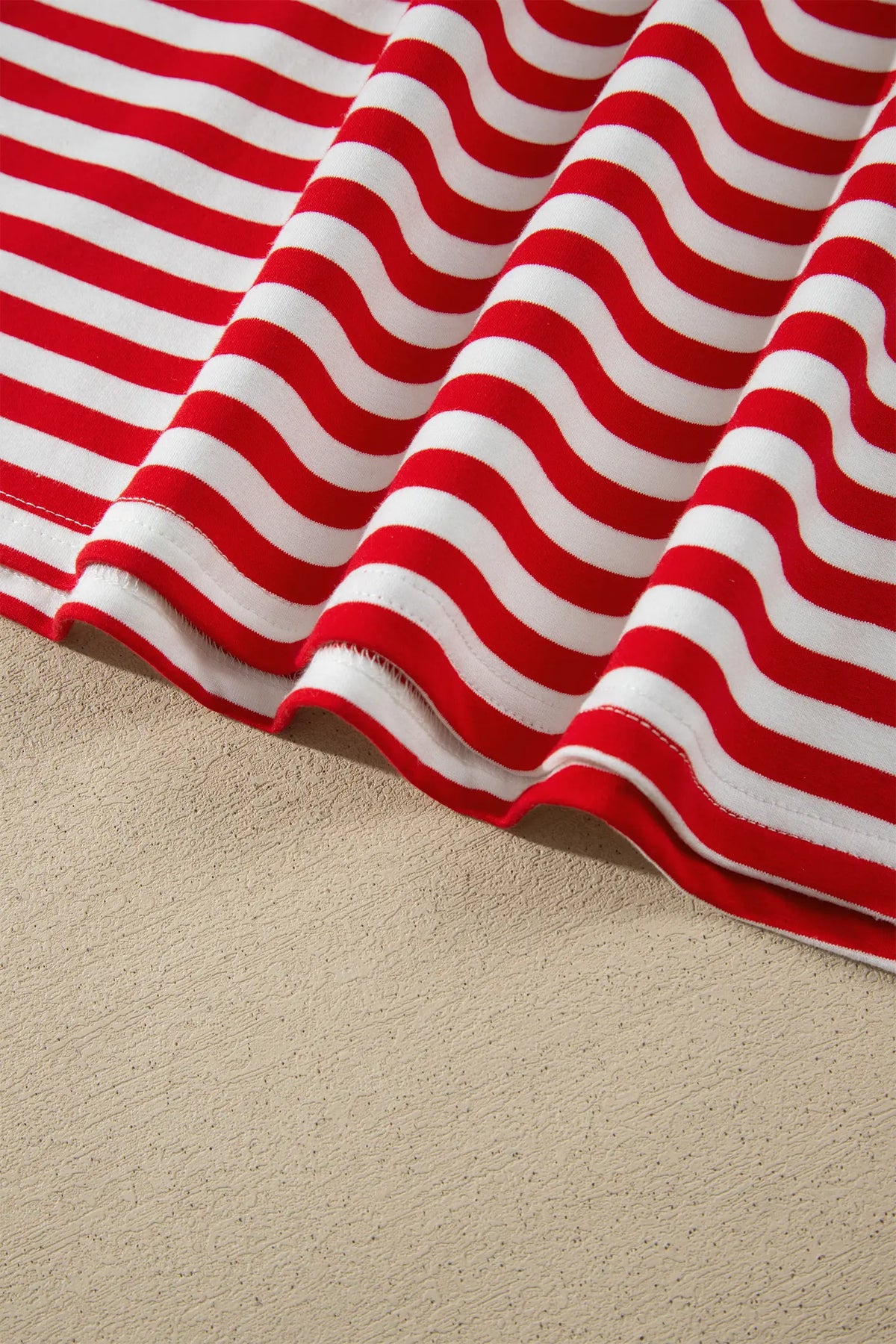 Colourblock Trim Polo Collar Drawstring Elastic Waist Band Casual 2pcs Outfit – Red Stripe
