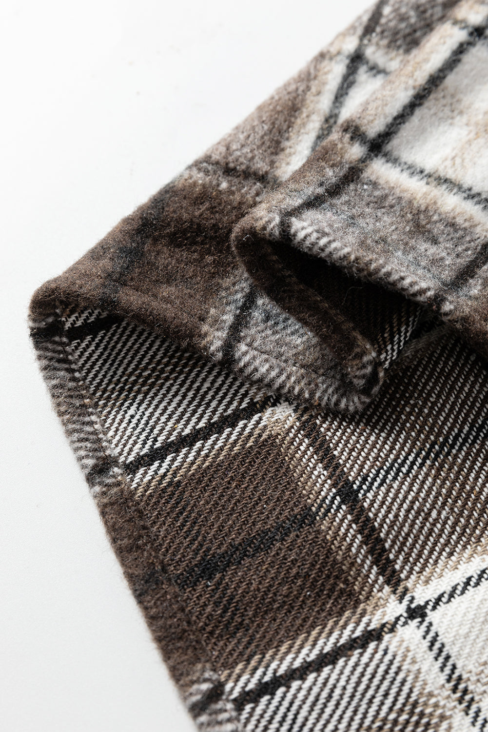 Flannel Plaid Single Chest Pocket Boyfriend Shacket - eAura